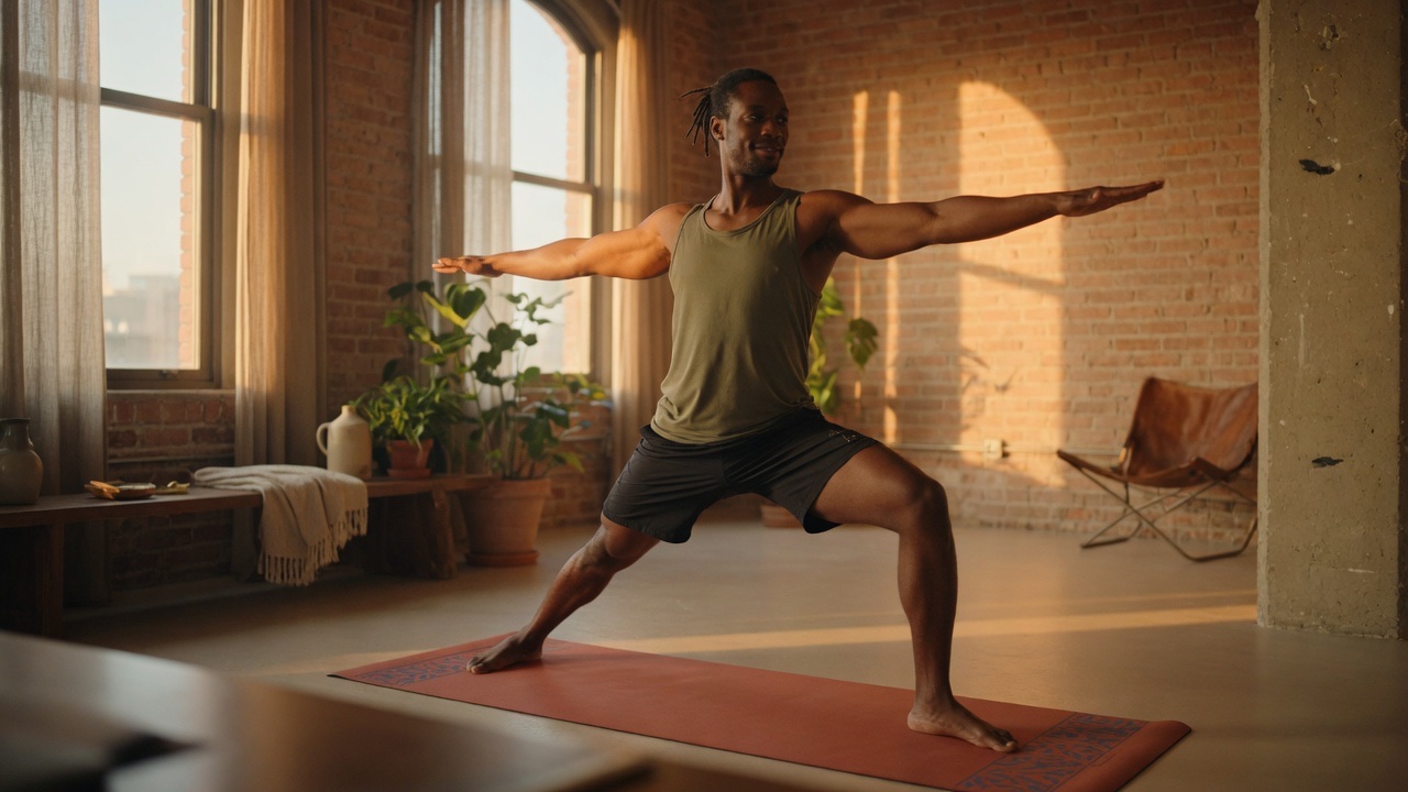 Man practicing asana